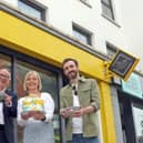 Following a year of exceptional accomplishments and milestones, multi-award-winning Follow Coffee Company is celebrating their first birthday at Portrush’s Follow Coast. Pictured are Colin Neill, chief executive of Hospitality Ulster, Lesley McCaughan, owner of Follow Coast and Jackie Robinson, executive chef
