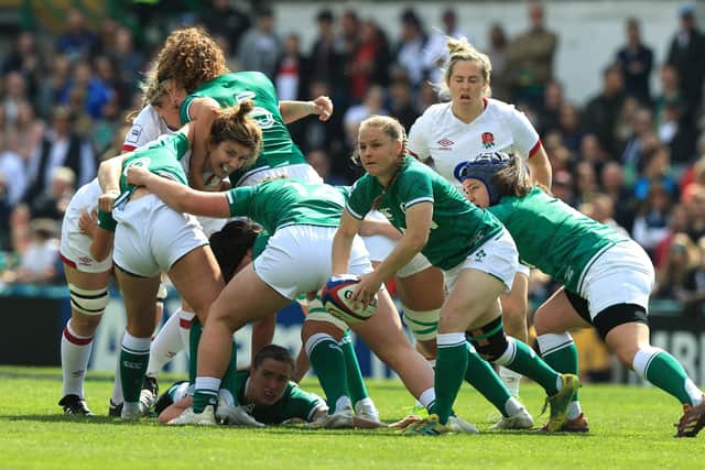Kathryn Dane on show for Ireland against England last April during the TikTok Women's Six Nations. (Photo by David Rogers/Getty Images)