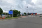 The car was stopped coming off a ferry from Liverpool to Belfast (the Belfast terminal pictured)
