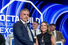 Sarah Topley from Haldane Fisher Lisburn receiving her Rising Star award. Pic credit: John Ohle