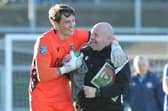 Glentoran's Andrew Mills and Tim McCann celebrate Saturday's win over Limavady United. (Photo by David Maginnis/Pacemaker Press)