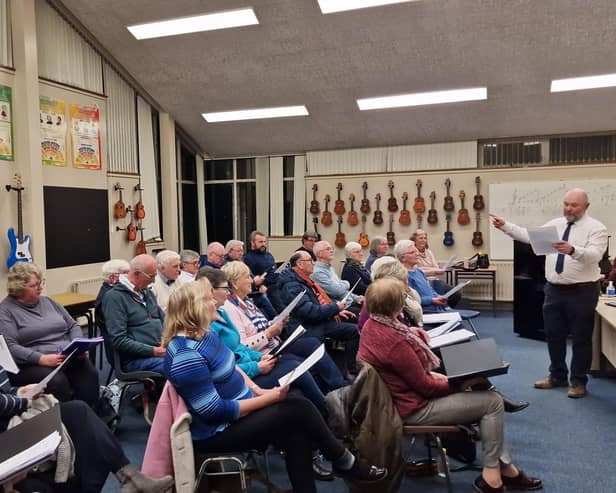 Farmers' Choir members at their first choir practice of 2024 pictured with musical director, Barkley Thompson and accompanist Maurice Christie. Picture: Submitted