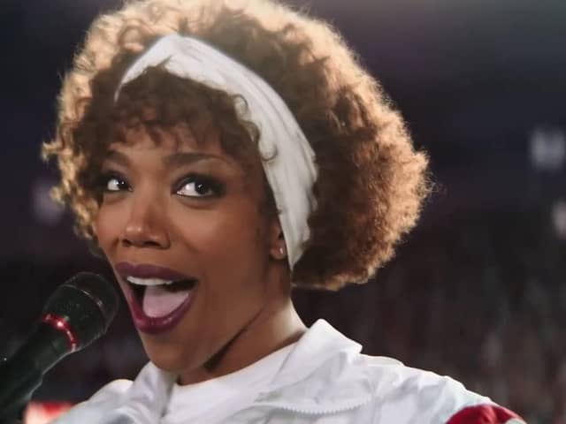 Naomi Ackle as Whitney Houston in the 2022 biopic 'I Wanna Dance With Somebody'