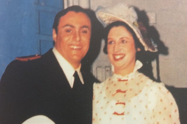 Luciano Pavorotti and Margaret Smith backstage at the Grand Opera House in 1963