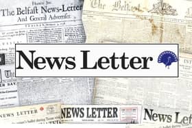 The News Letter masthead, on a background of historical copies dating back to the 18th century