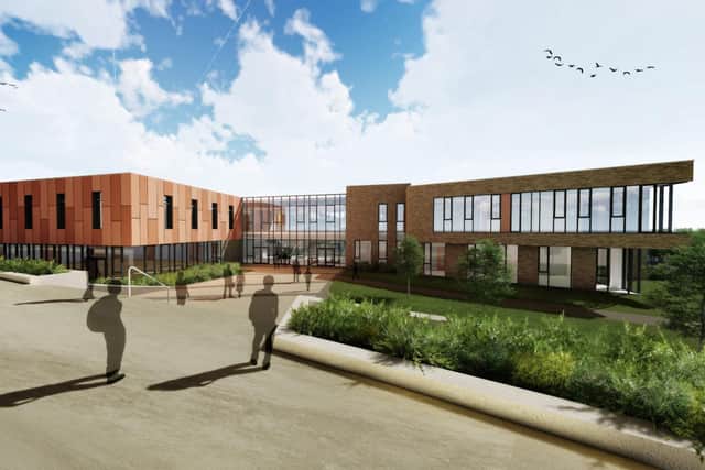 A CGI image of the way one of the six schools planned for Strule Shared Education Campus in Omagh will look. Image: Strategic Investment Board