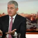 Last year Secretary of State Brandon Lewis expressed concern that over 200 GB businesses had not resumed shipping to Northern Ireland. Photo: BBC Sunday Morning.