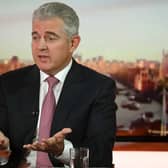 Last year Secretary of State Brandon Lewis expressed concern that over 200 GB businesses had not resumed shipping to Northern Ireland. Photo: BBC Sunday Morning.