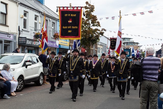 City of Belfast Grand Black Chapter on parade in Larne