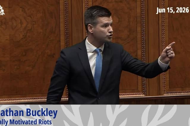 Jonathan Buckley attacked Sinn Fein's position on immigration and what he said were attempts to blame politicians for the rioting