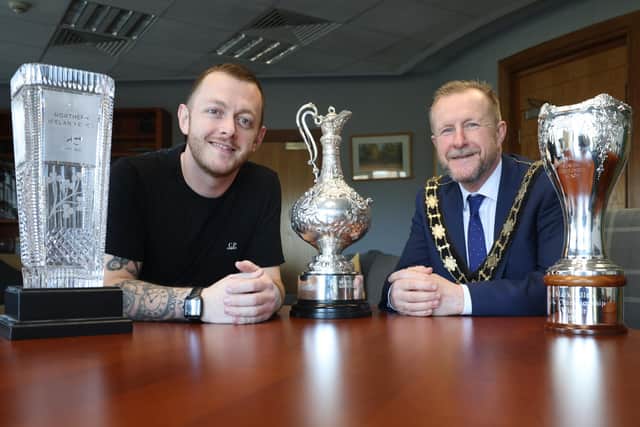 A special reception to recognise the recent achievements of Antrim man Mark Allen was hosted by the Mayor of Antrim and Newtownabbey Alderman Stephen Ross