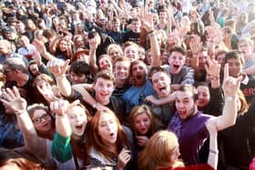 Gig-goers at the Tennants Vital festival in Boucher Road Playing Fields in 2014. Photo: David Fitzgerald
