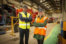 Pictured at Terex are Nuala Murphy, director, Diversity Mark and Barry Taylor, senior operations director, Terex