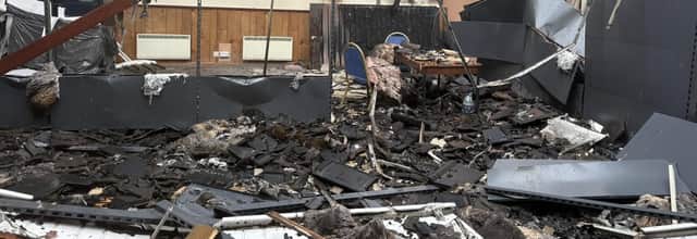 An image of the inside of a former gospel hall on the Shankill Road, Belfast, which was gutted in what police said was a racially motivated attack. Pic: Brian Kingston MLA / Facebook