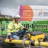 Zero-emissions mobile power generator tested in Omagh in Northern Ireland first. Pictured is Richard Watters, Sustainability team manager, SGN Natural Gas