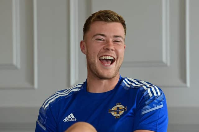 Northern Ireland’s Bailey Peacock-Farrell during a press conference ahead of UEFA Euro 2024 qualifiers against Denmark and Kazakhstan. PIC: Colm Lenaghan/Pacemaker