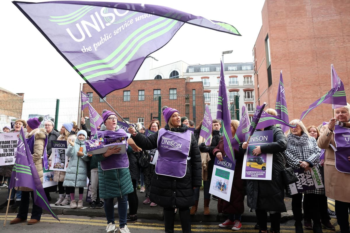 Education workers strike  :  'Everything is going up – except our pay'