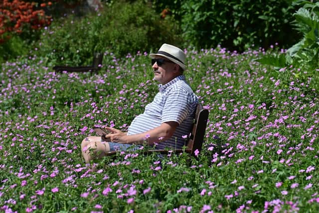 Enjoying the sunshine at Sir Thomas and Lady Dixon Park in Belfast on Monday. Pic Colm Lenaghan/Pacemaker