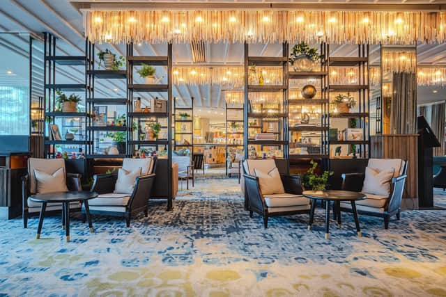 The hotel’s lounge area