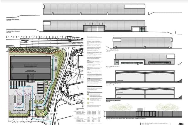 The agri-food co-operative, headquartered in Moria, has been granted permission to build a major new 5,500 square metre state-of-the-art office and industrial unit on the village’s Glenavy Road close to Soldierstown. Pictured are the plans supplied by Lisburn and Castlereagh City Council