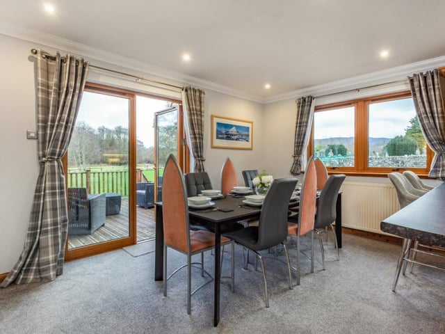The dining area has space for a sizeable table and French doors to the terrace.
