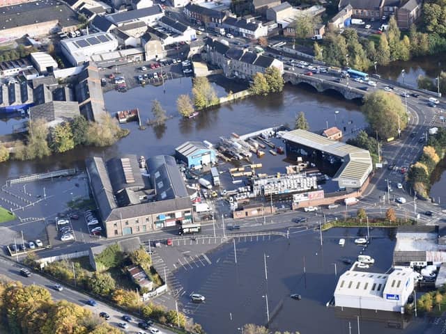 ​​Some 40 householders and 20 businesses have been hit by flooding in Portadown, though waters are now receding. Photo: PSNI.