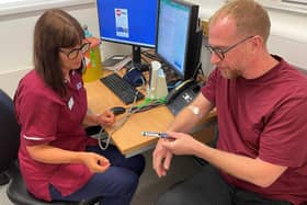 Bangor man David McCauley with Kelly Lyttle, FH specialist nurse, South Eastern Trust
