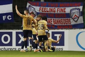 Coleraine's Conor McKendry celebrates scoring the winning goal against Glentoran at The Oval, Belfast. PIC: INPHO Brian Little