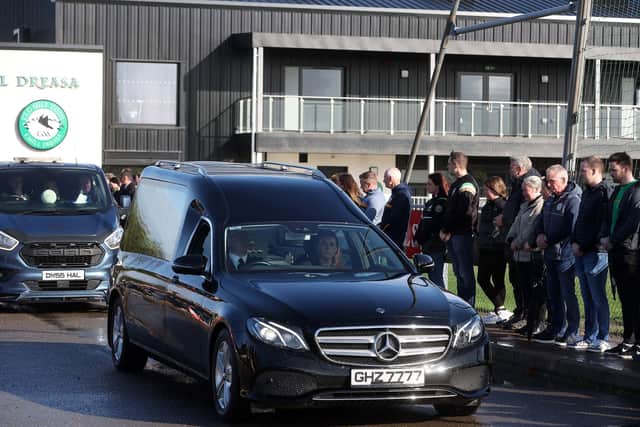 Ronan Wilson was given a guard of honour at Kildress Wolfe Tones GAA club as the hearse carrying his remains paused during the journey to the family home in Co Tyrone.

The nine-year-old died after being struck by a car in Bundoran in Co Donegal at the weekend. The keen GAA player had been visiting the seaside town with his family.