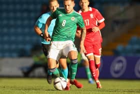 Caolan Boyd-Munce in action for Northern Ireland U21s