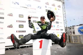 Richard Cooper won both Supertwin races at the North West 200 on Saturday on Ryan Farquhar's KMR Kawasaki