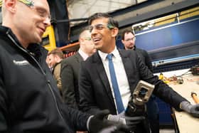 Prime Minister Rishi Sunak during his visit to the maritime technology centre at Artemis Technology in Belfast