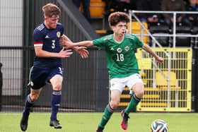 Kieran Morrison in U16 Victory Shield against Scotland