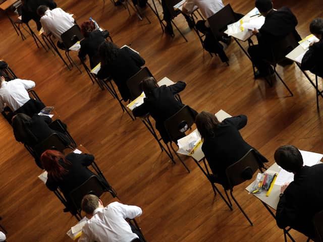 Teenagers across the country are waking up to their GCSE results in a year when the proportion of top grades awarded is expected to fall. Issue date: Thursday August 24, 2023. PA Photo. Hundreds of thousands of pupils in England, Wales and Northern Ireland are receiving grades to help them progress to sixth form, college or training. Photo David Davies/PA Wire