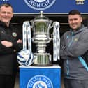 Cliftonville manager Jim Magilton (L) and Linfield boss David Healy will meet in the Irish Cup final next weekend. PIC: Arthur Allison/Pacemaker Press