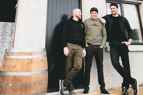 Shane McCarthy (centre), managing director of Two Stacks in Newry with fellow founders of the business Liam Brogan and Donal MacLynn