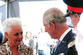 Gail Redmond meeting then Prince Charles in Dromore Co Down in 2017.