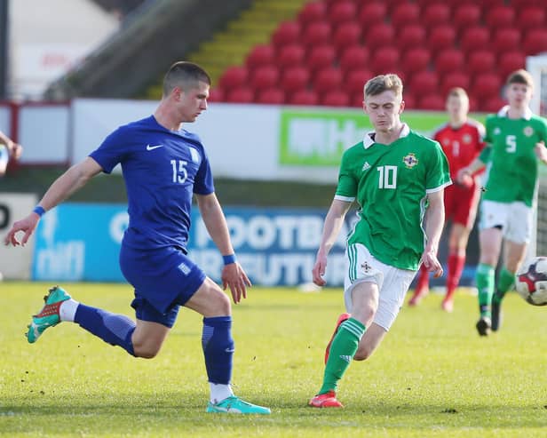 Eoin Teggart in action for Northern Ireland U17's against Greece in 2019. PIC: Jonathan Porter/PressEye