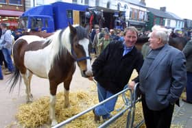 Robert Irvine and Sam Cameron at the Ballyclare Horse Fair in 2002. Picture: Farming Life archives/Kevin McAuley