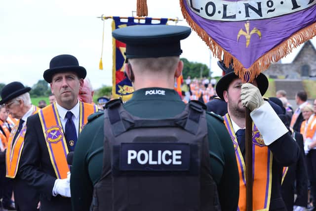 Orangemen at the annual Drumcree parade in Portadown on July 10, 2022. Picture: Arthur Allison/Pacemaker Press
