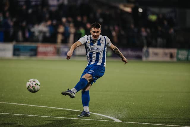 Josh Carson netted in the Bannsiders' 3-1 victory against Ballymena United at the Coleraine Showgrounds. Picture: David Cavan/Coleraine FC