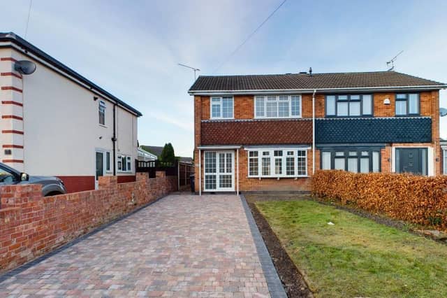 This refurbished, three-bedroom, semi-detached house on Goose Green Lane in Shirland is new to the market with estate agents Derbyshire Properties. Its price tag is £250,000.