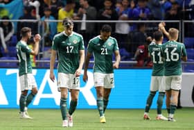 Dejected Northern Ireland players following the 1-0 loss to Kazakhstan