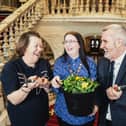 Deputy Lord Mayor of Belfast City Council Councillor Michelle Kelly is pictured at the launch of Belfast Learning Festival at City Hall with Chair of Belfast Learning City Danny Power and Anita Rankin from Magpies Ladies’ Garden who will participate in the week-long programme of events