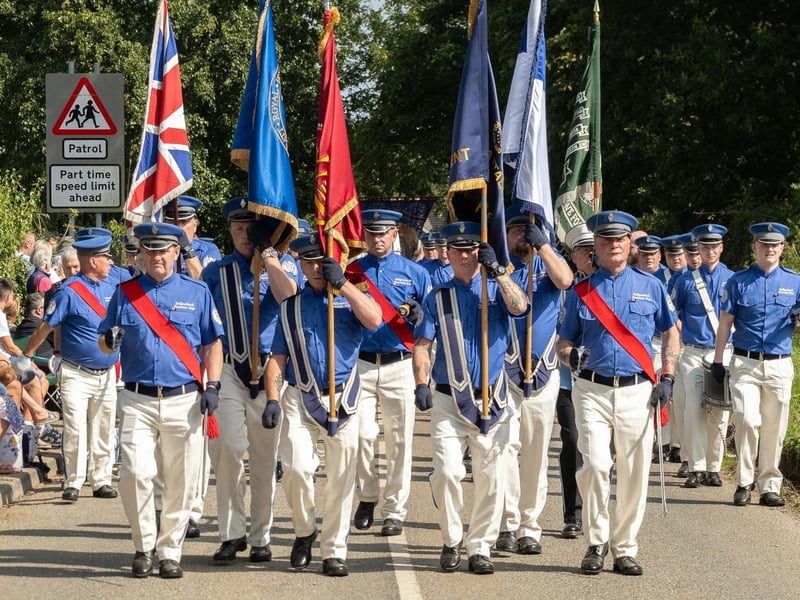 Ballynahinch Protestant Boys on foot at the 'Last Saturday' parade in Killyleagh