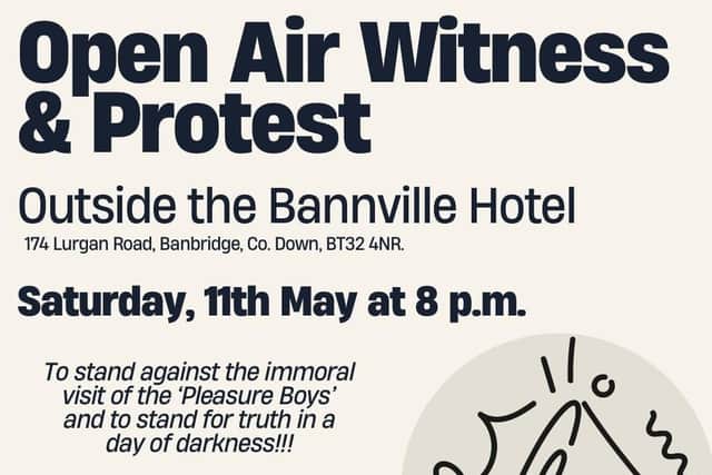 A flyer has been circulate for a protest against the visit of the Pleasure Boys stripper troop to Banbridge this Saturday.