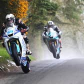 Darryl Tweed (Parker Transport Racing Yamaha) and Michael Dunlop (MD Racing Yamaha) in action in the Supersport race at the CDE Cookstown 100 on Saturday.