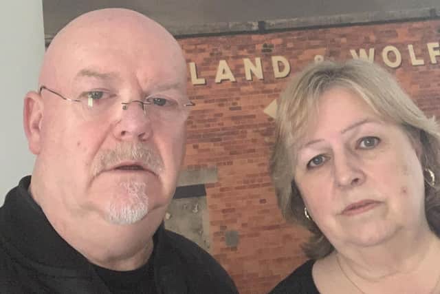 Trevor and Gillian McCrory are the owners of one of the 91 apartments at Victoria Square in Belfast that had to be evacuated in 2019.