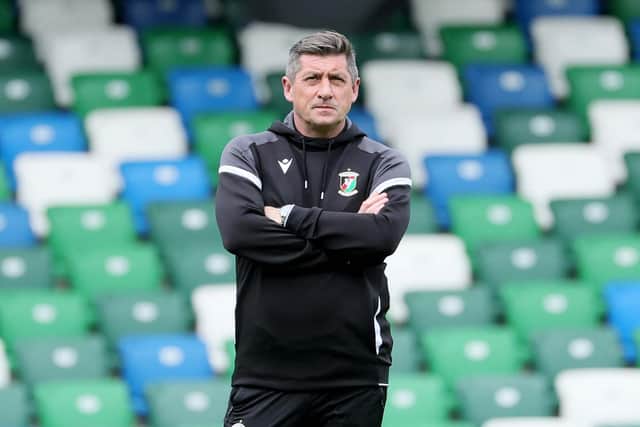 Glentoran manager Declan Devine. (Photo by David Maginnis/Pacemaker Press)