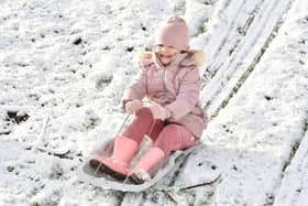 Bethany Dickie from Enniskillen playing in the snow in February last year.
Picture by Andrew Paton/PressEye